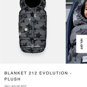 7AM Enfant Star Print Kids Blanket - Black and Gray